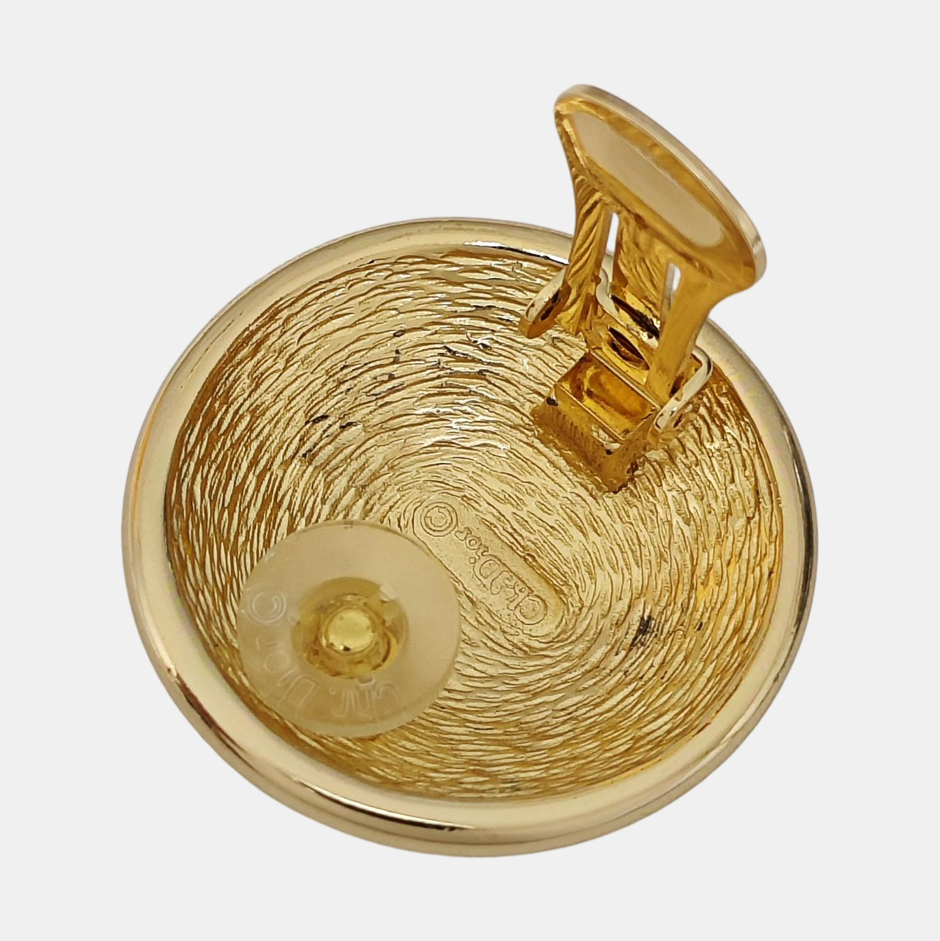 Petit CD Metal Gold Clip On Earrings