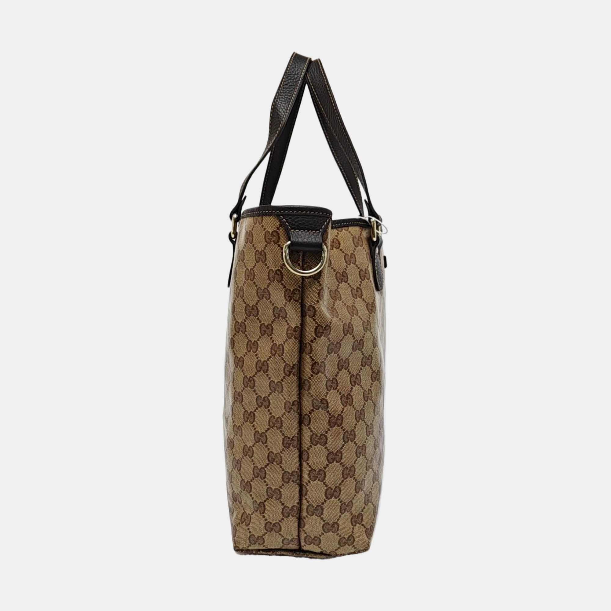 Monogram Coated Canvas Tote Bag Brown