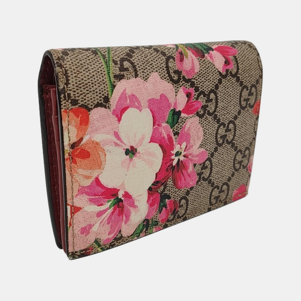 GG Blooms Monogram Coated Canvas Beige Wallet