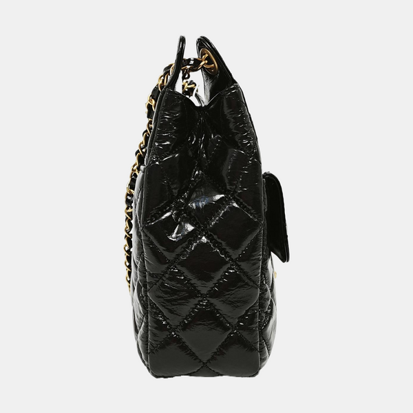 23C HOBO Medium Quilted Calfskin Black