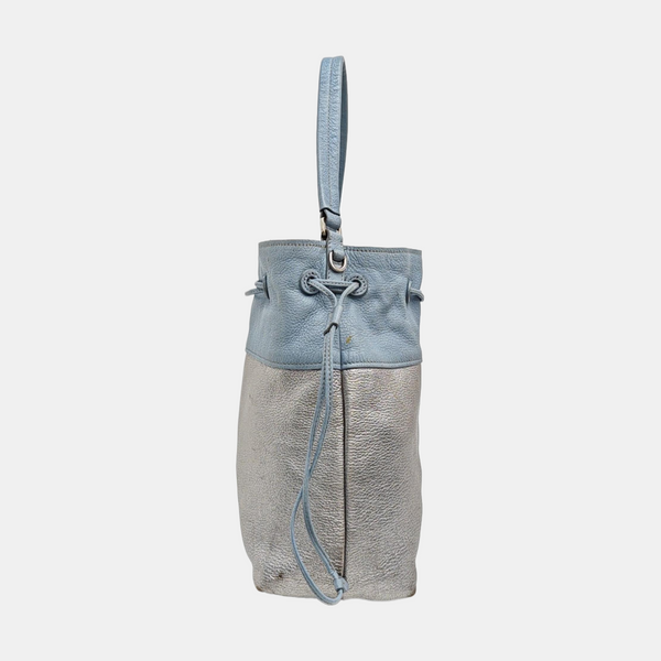 Calfskin Top Handle Bag Silver