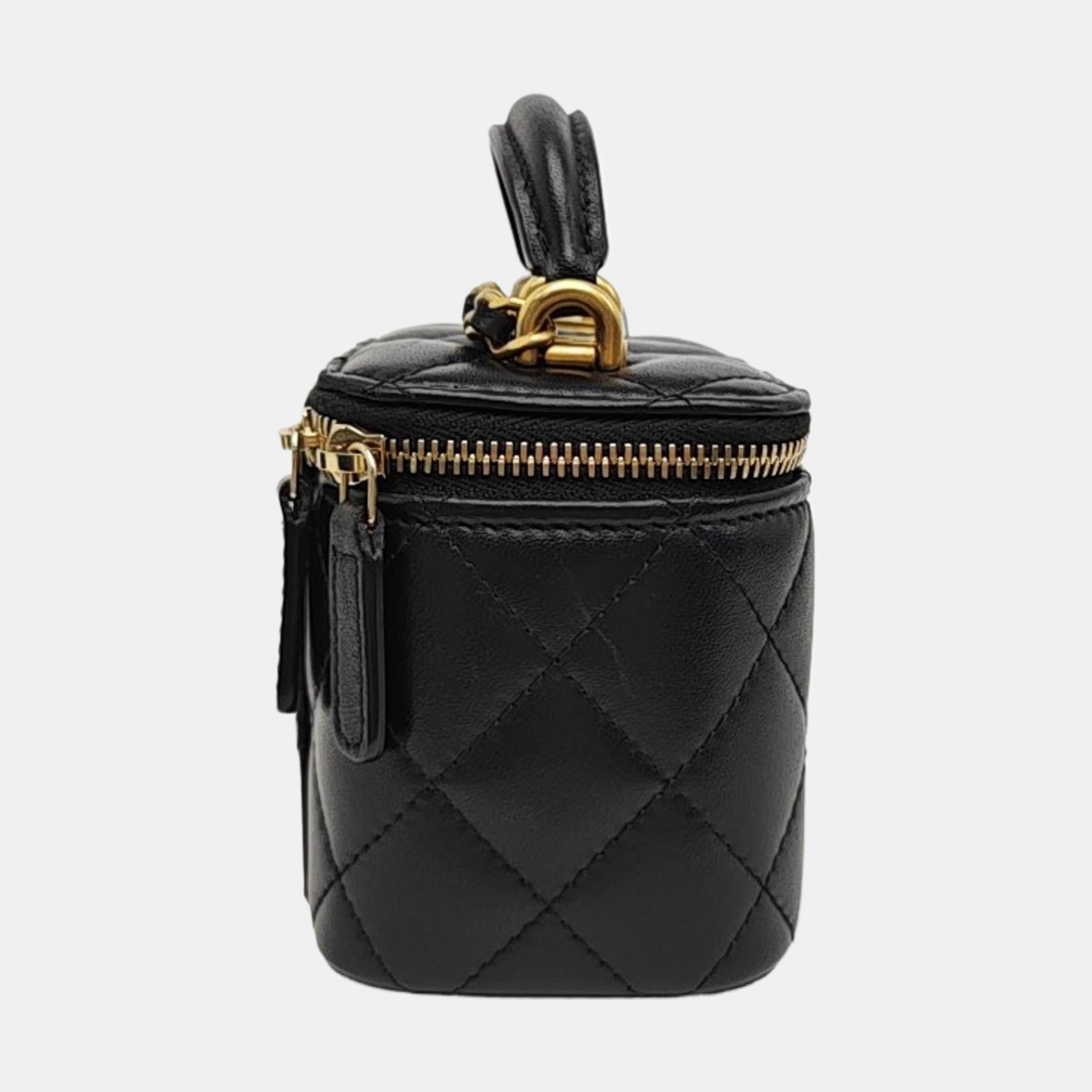 VANITY CASE Mini Quilted Lambskin Black