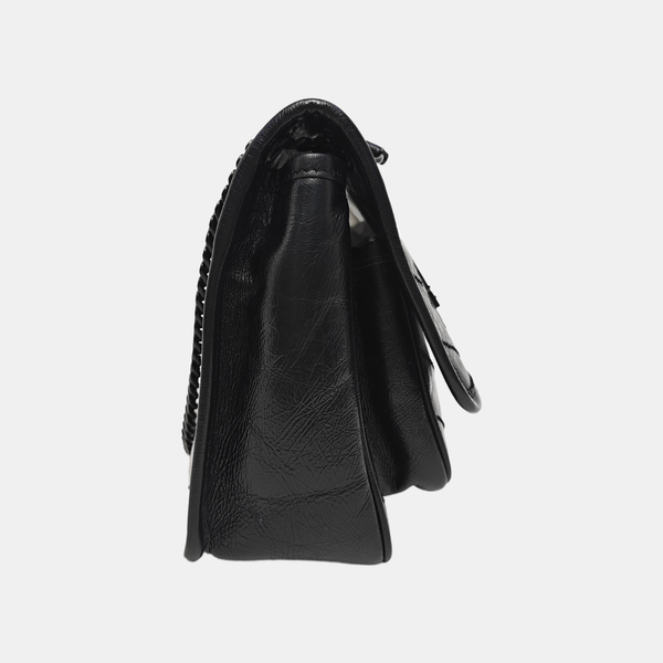 NIKI Small Chevron Calfskin Black