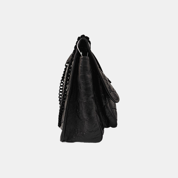 NIKI Medium Chevron Calfskin Black