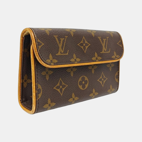 FLORENTINE Monogram Coated Canvas Brown
