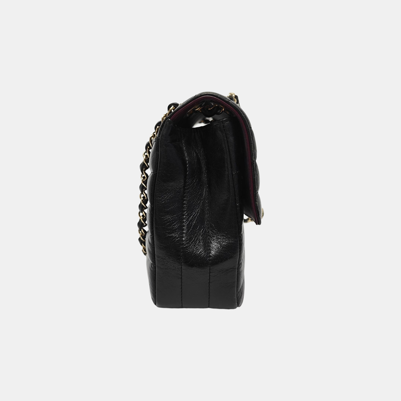 Bolso de hombro de cuero negro