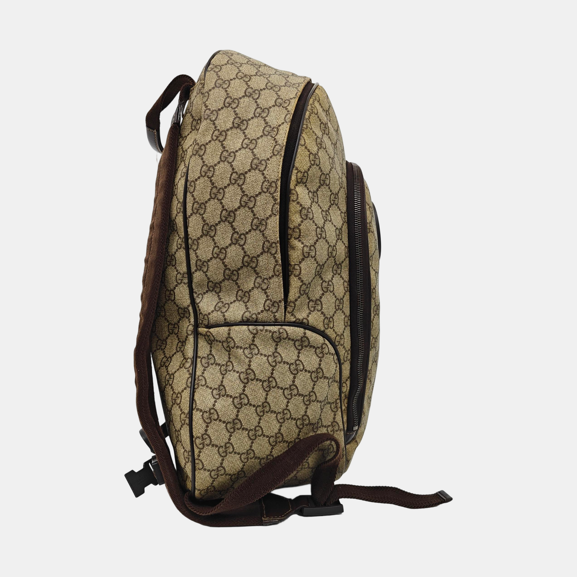 Monogram Coated Canvas Backpack Brown