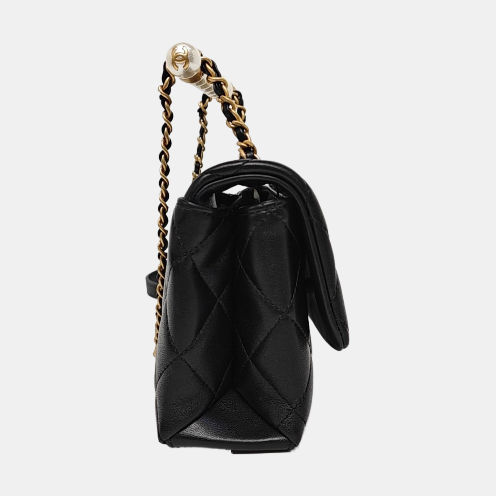 Quilted Lambskin Shoulder Bag Mini Black