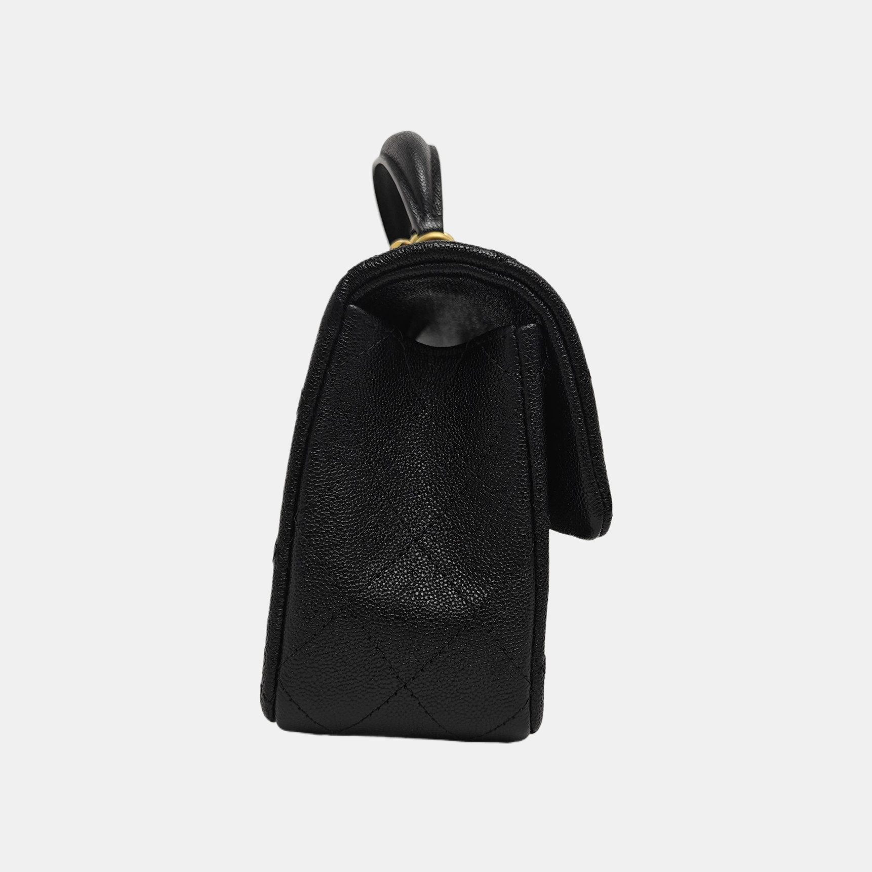 CLASSIC FLAP Mini Quilted Grained Calfskin Black