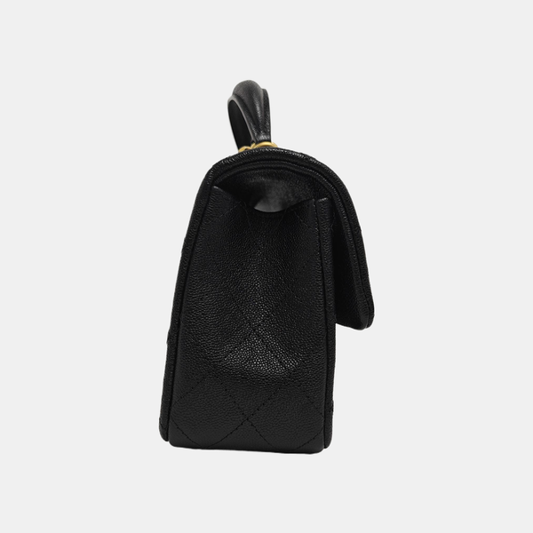 CLASSIC FLAP Mini Quilted Grained Calfskin Black