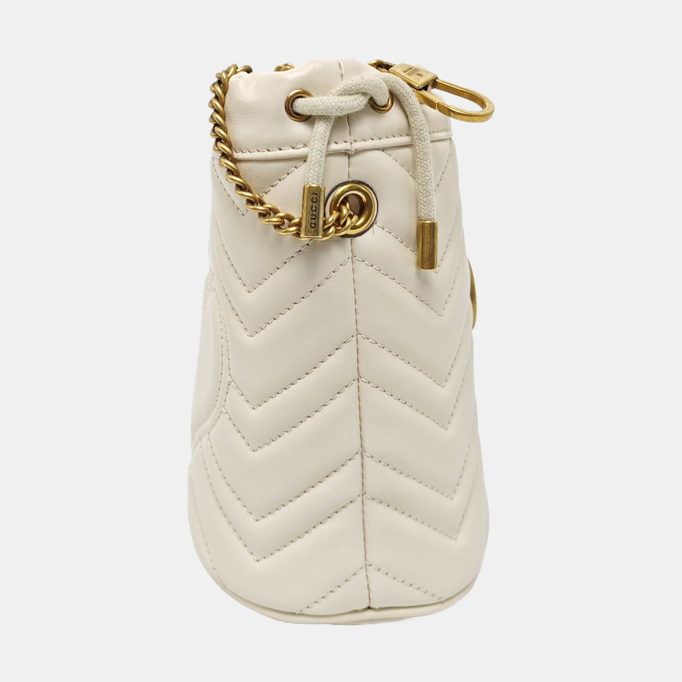 GG Marmont Mini Quilted Calfskin White