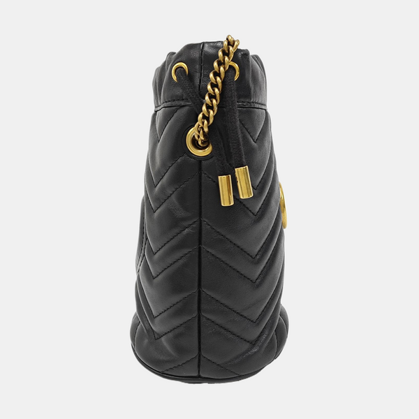 GG Marmont Mini Quilted Calfskin Black