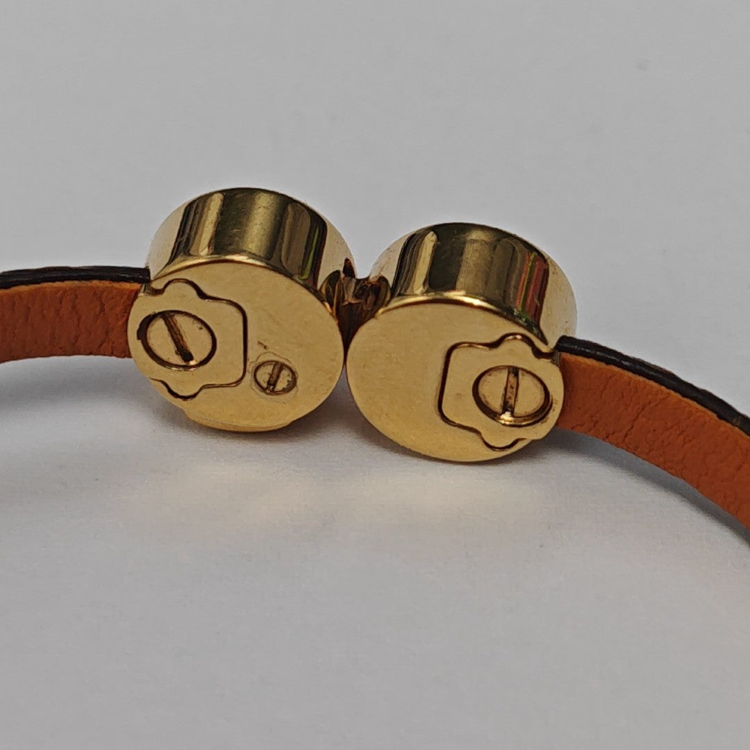 HISTORIC MINI MONOGRAM Leather Brown Bangle