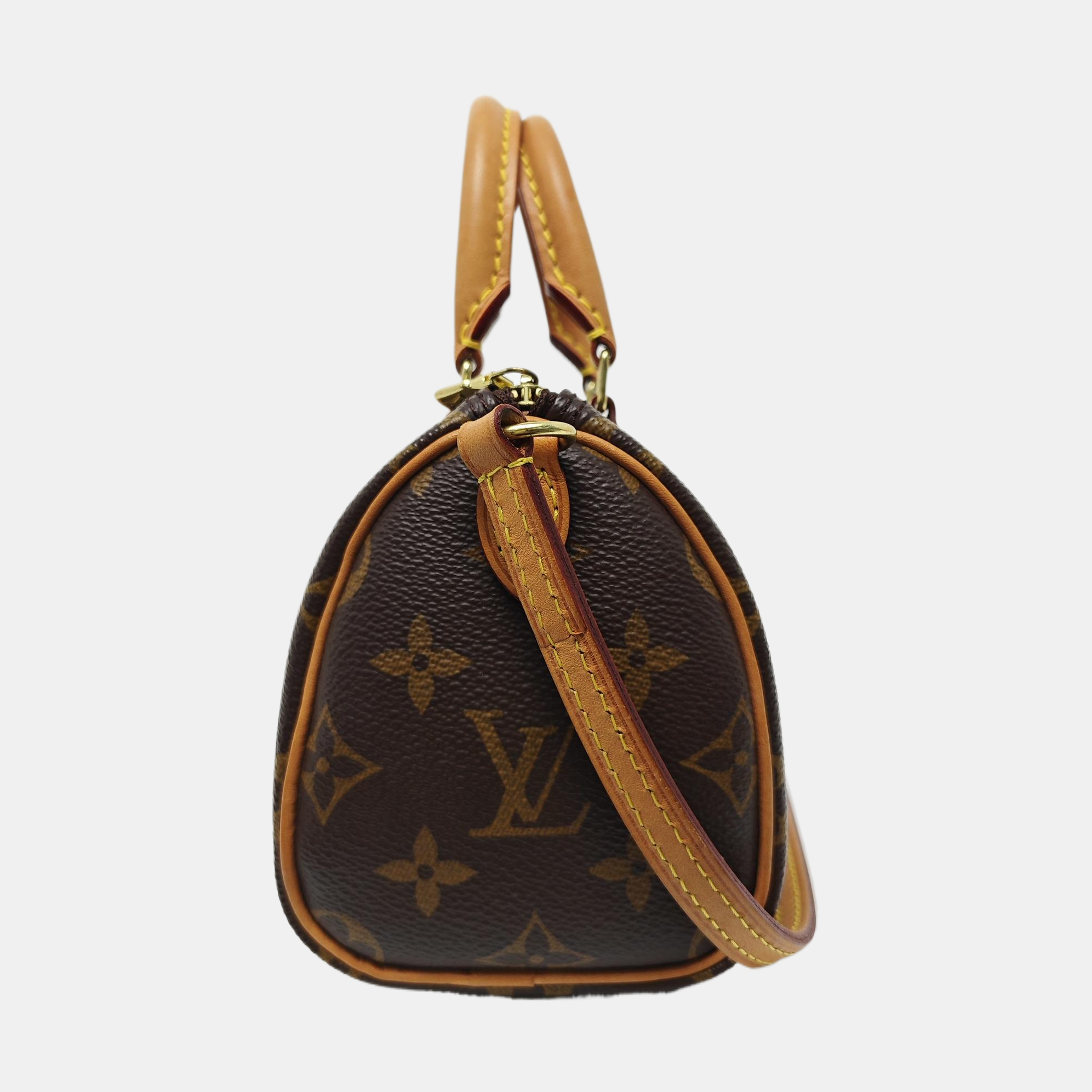 SPEEDY Nano Monogram Coated Canvas Brown