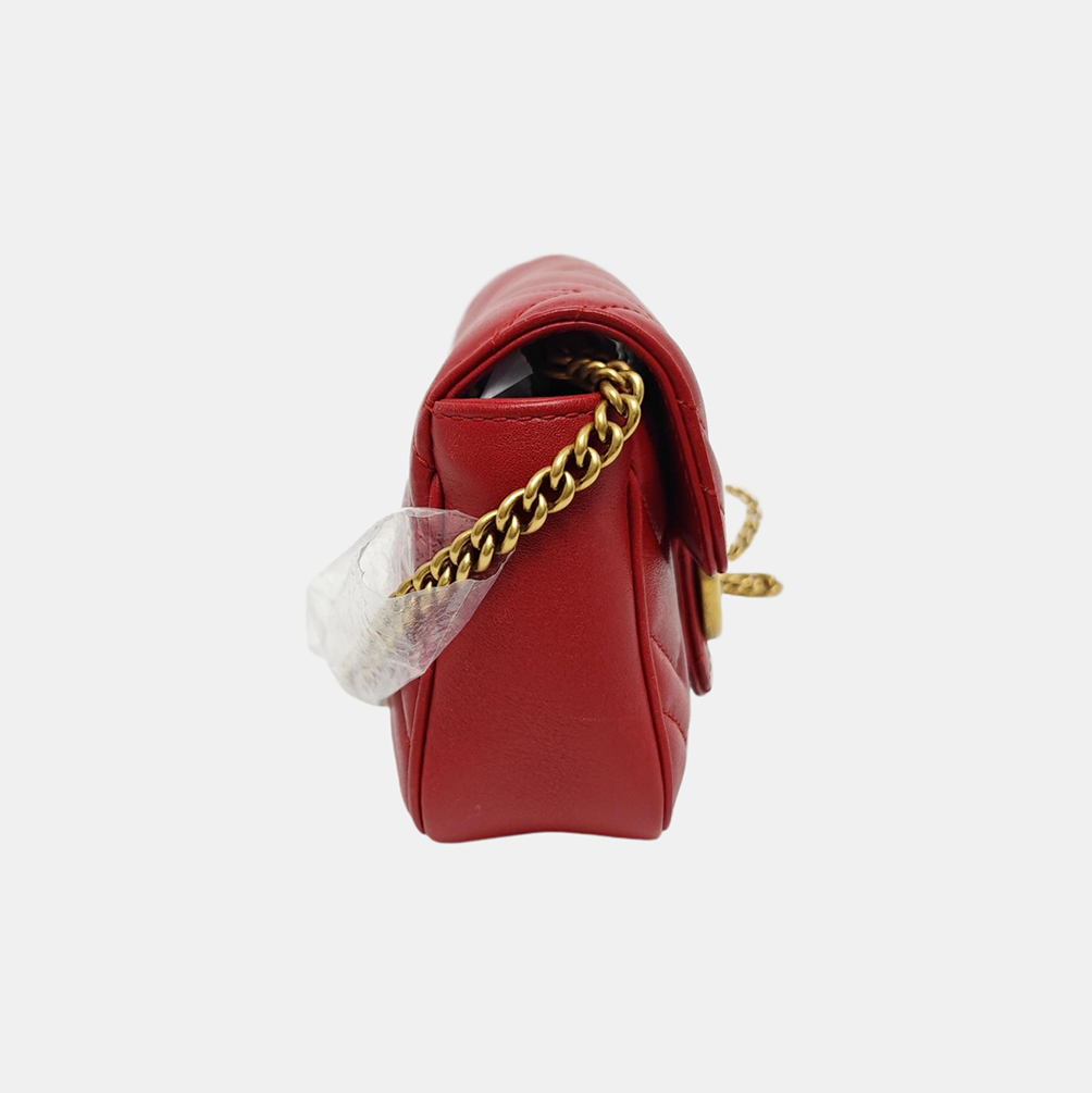 GG Marmont Mini Quilted Calfskin Red