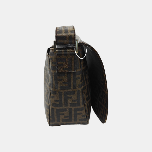 Coated Canvas Shoulder Bag Beige
