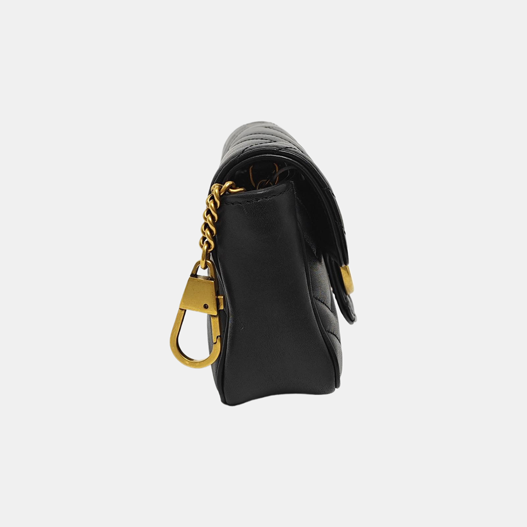 GG Marmont Mini Quilted Calfskin Black