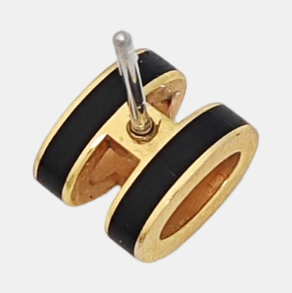 Pop H Metal Gold Stud Earrings