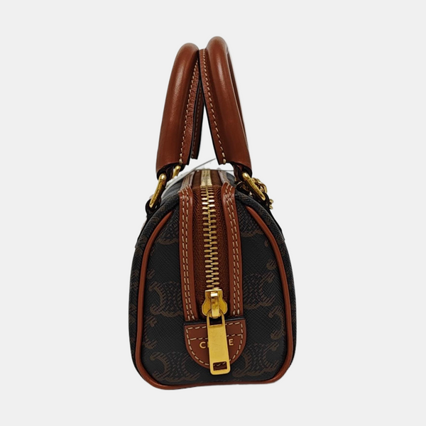 TRIOMPHE CANVAS Mini Coated Canvas Brown