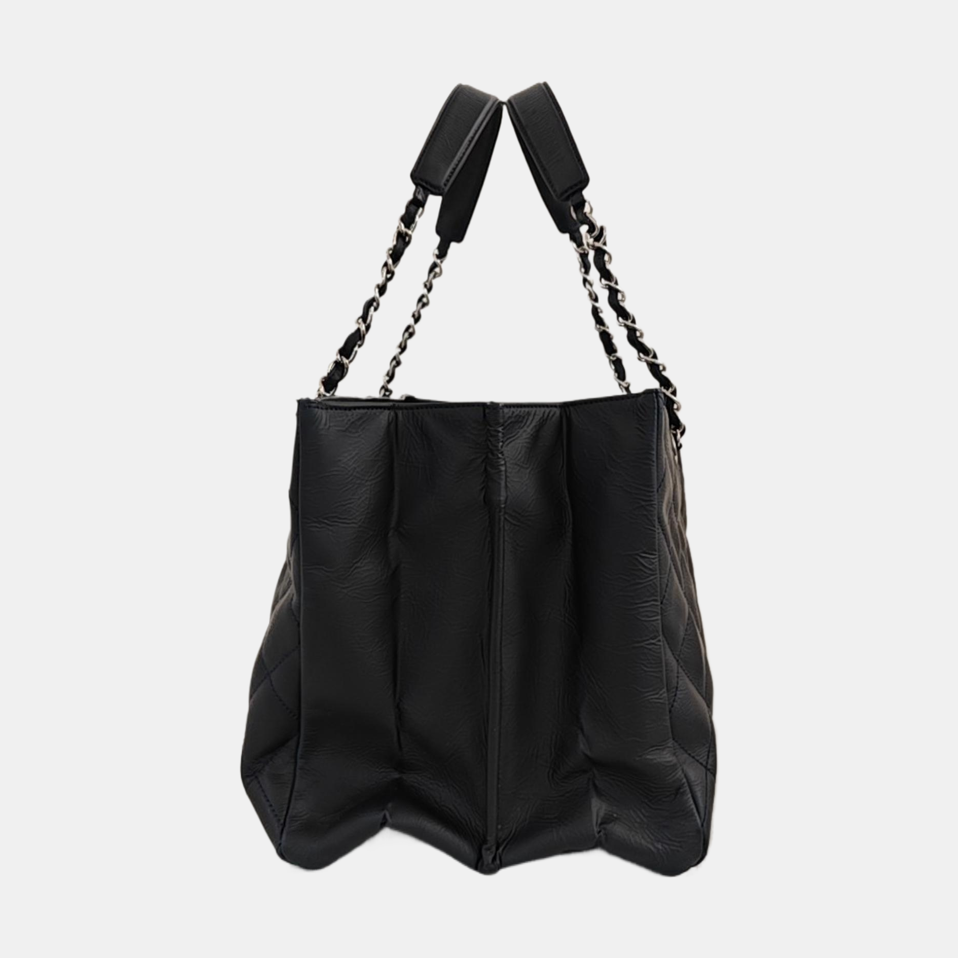 Quilted Calfskin Tote Bag Blue