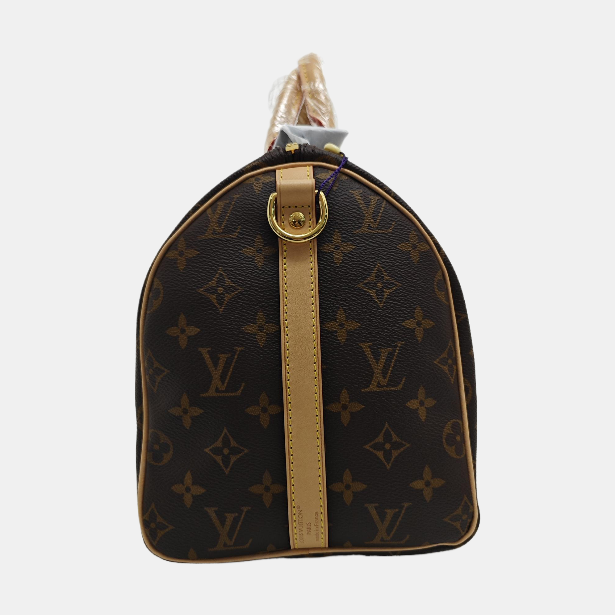 SPEEDY 30 Monogram Coated Canvas Brown