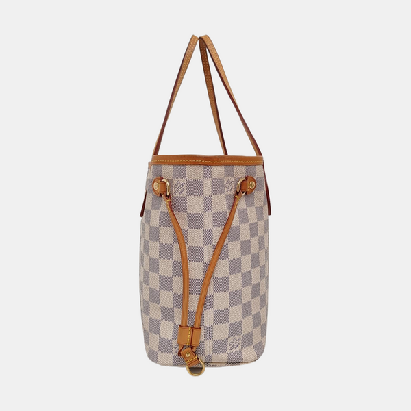 NEVERFULL PM Damier Azur Coated Canvas White