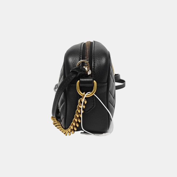 Authenticated pre-owned  GG Marmont Mini Quilted Calfskin Black - Shoulder Bag at Looply