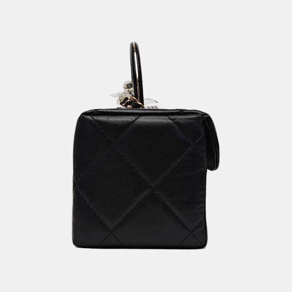 Quilted Calfskin Shoulder Bag Black