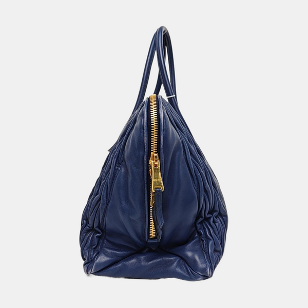 Quilted Lambskin Shoulder Bag Blue