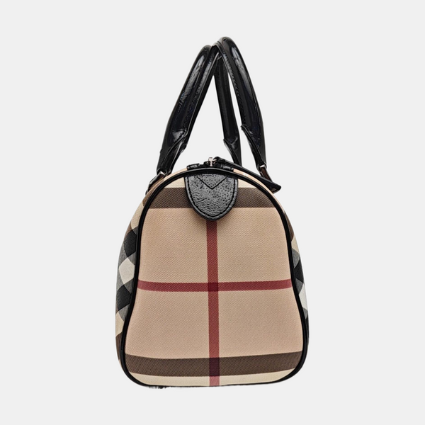 Coated Canvas Shoulder Bag Beige