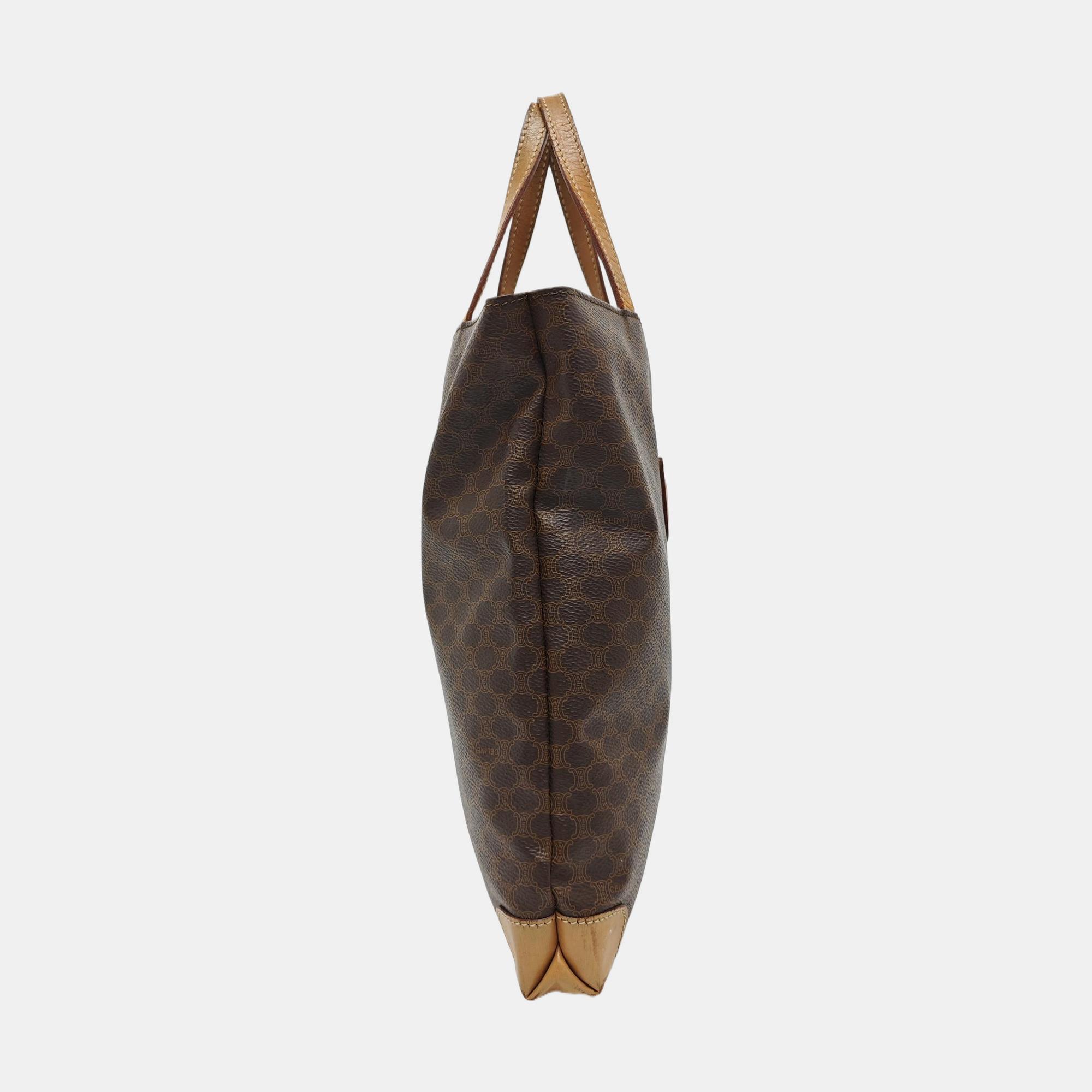 Coated Canvas Tote Bag Brown