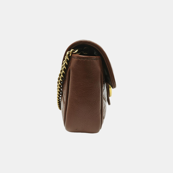 GG Marmont Mini Quilted Calfskin Brown