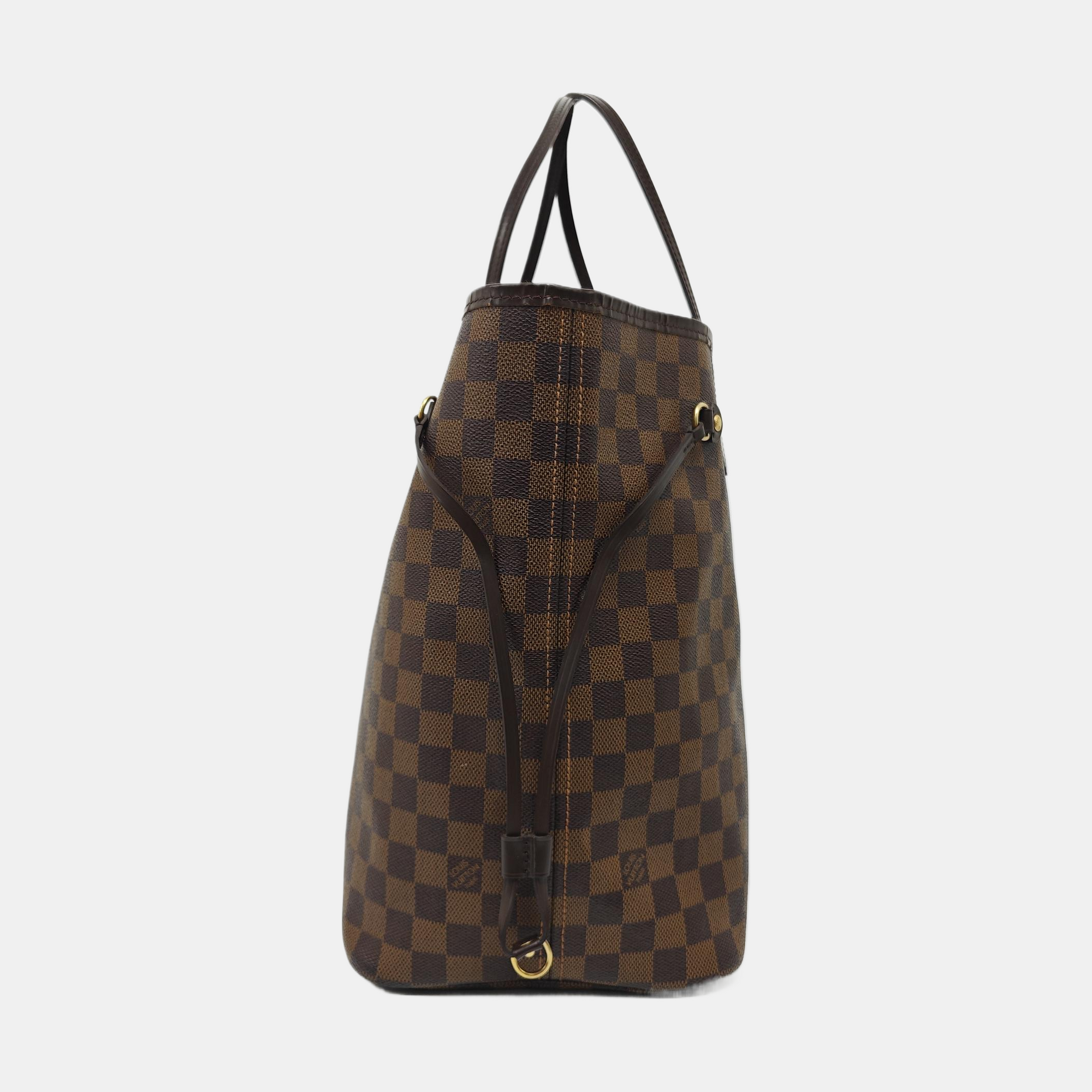 NEVERFULL GM Damier Ebene Coated Canvas Brown