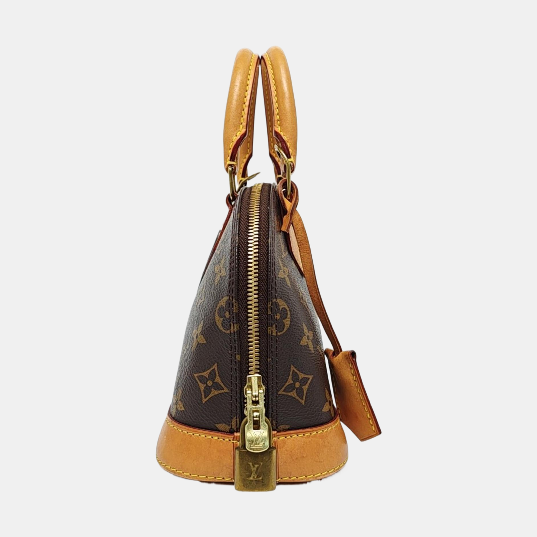 ALMA BB Monogram Coated Canvas Brown