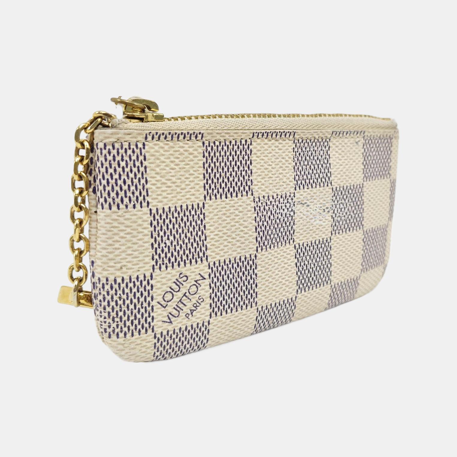 Damier Azur Coated Canvas Key Pouch White