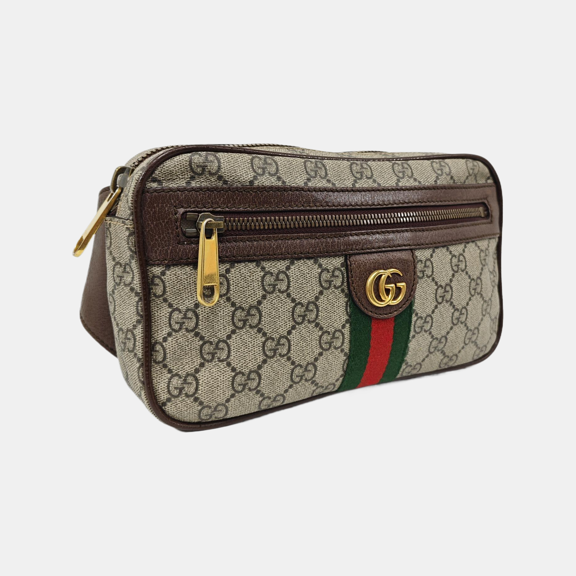 Ophidia Small Monogram Coated Canvas Beige