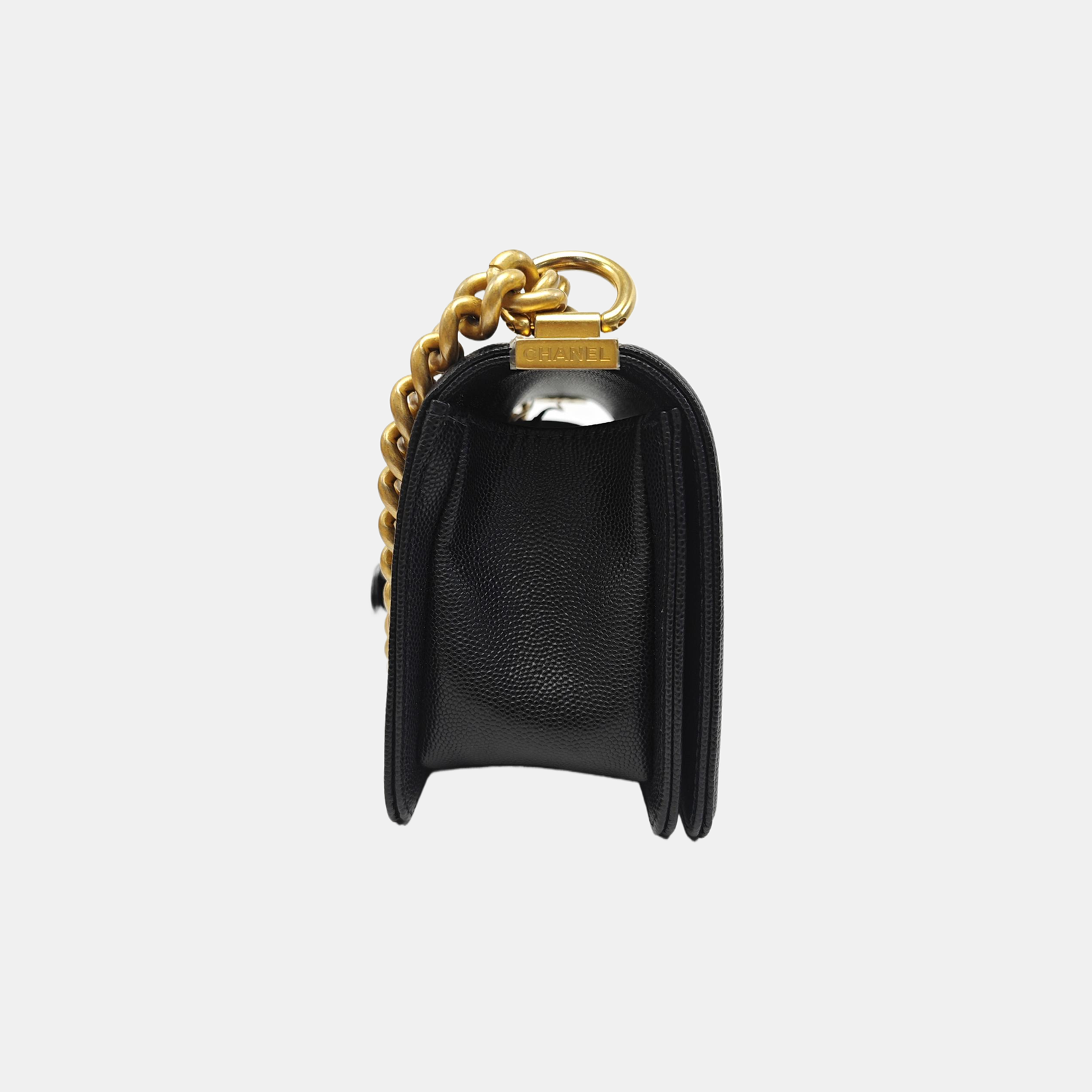 BOY CHANEL Small Quilted Grained Calfskin Black