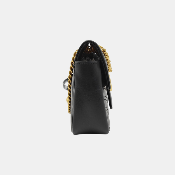 GG Marmont Small Quilted Calfskin Black