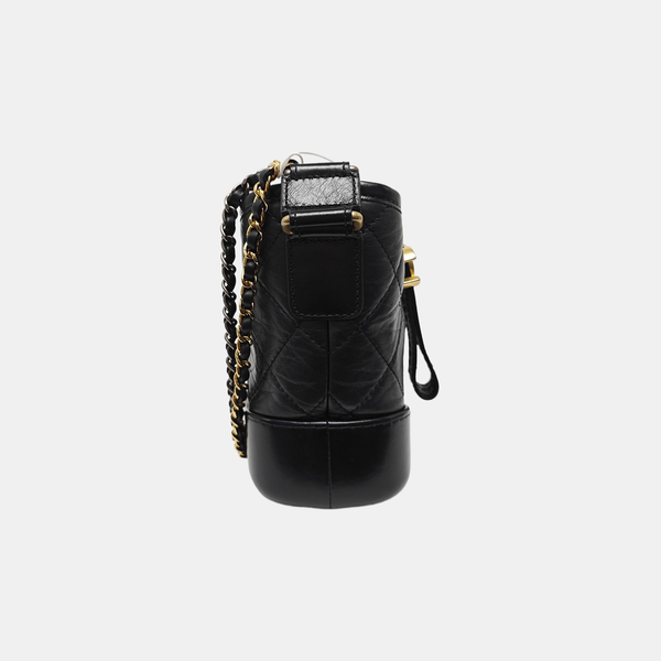 GABRIELLE Small Quilted Vintage Calf Black