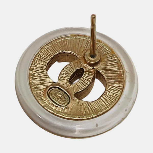 CC Logo Metal Clear Stud Earrings