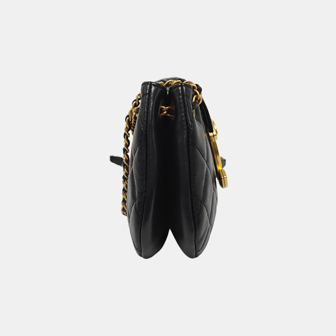 Quilted Lambskin Shoulder Bag Small Black