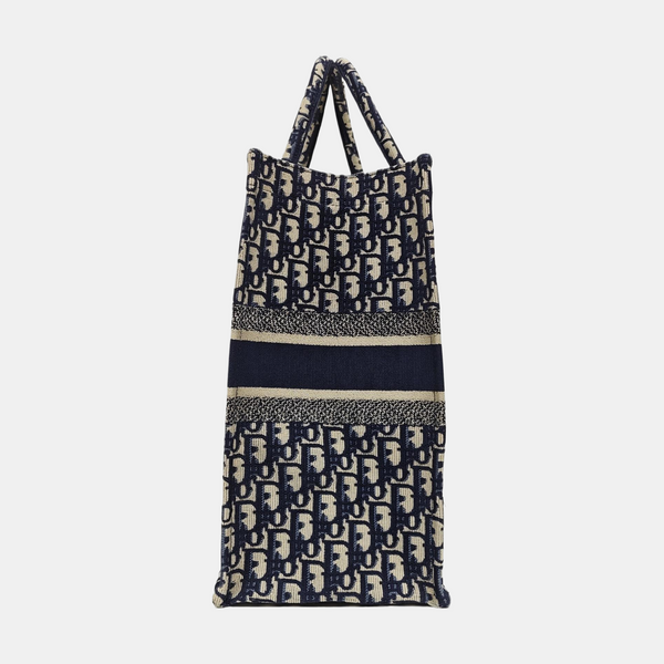 Book Tote Large Oblique Canvas Blue