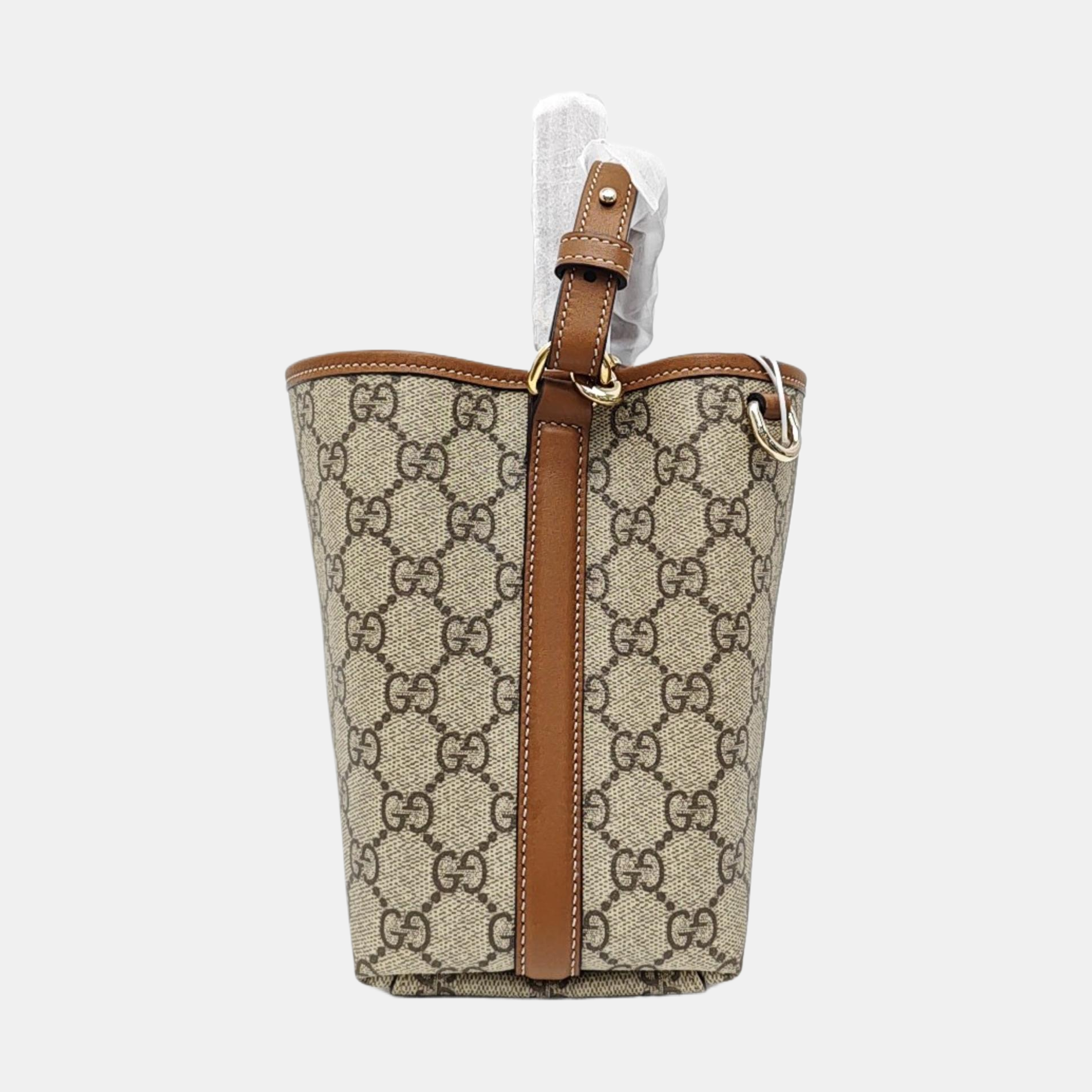 GG Emblem Monogram Coated Canvas Beige