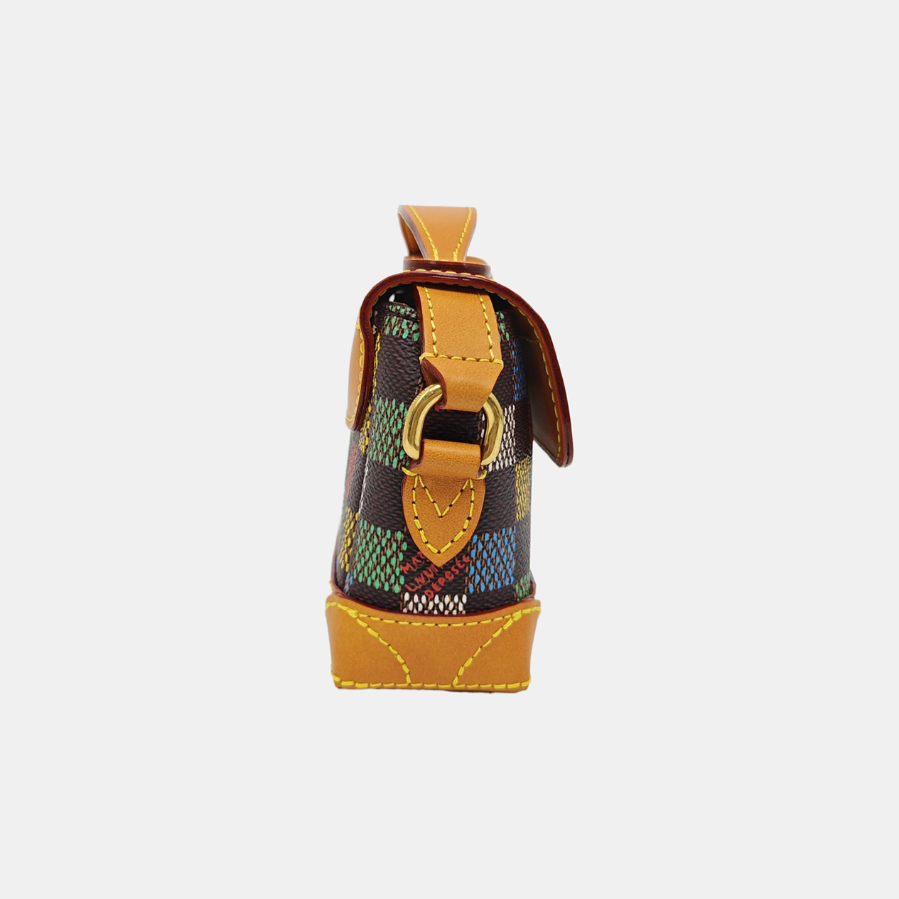 LOCKME EAST WEST Mini Damier Coated Canvas Multicolor