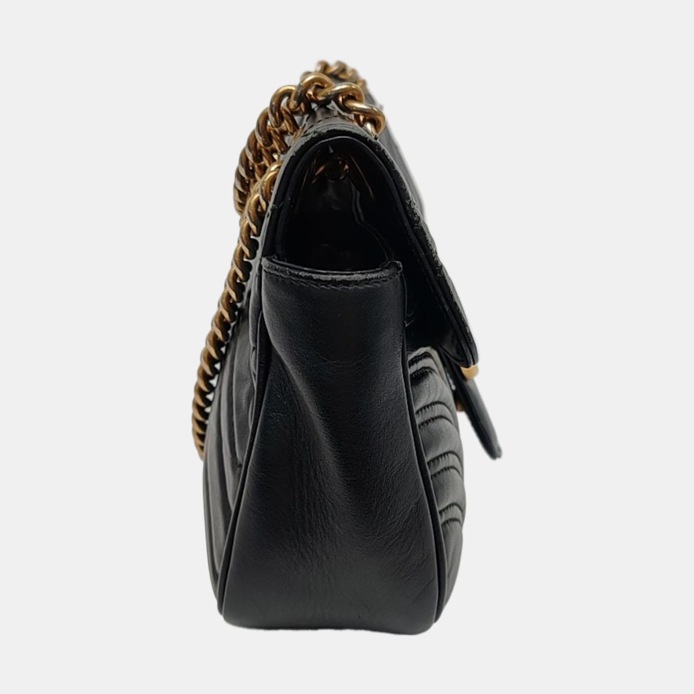 GG Marmont Medium Quilted Calfskin Black
