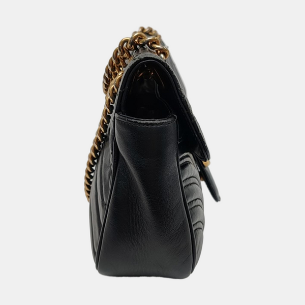 GG Marmont Medium Quilted Calfskin Black