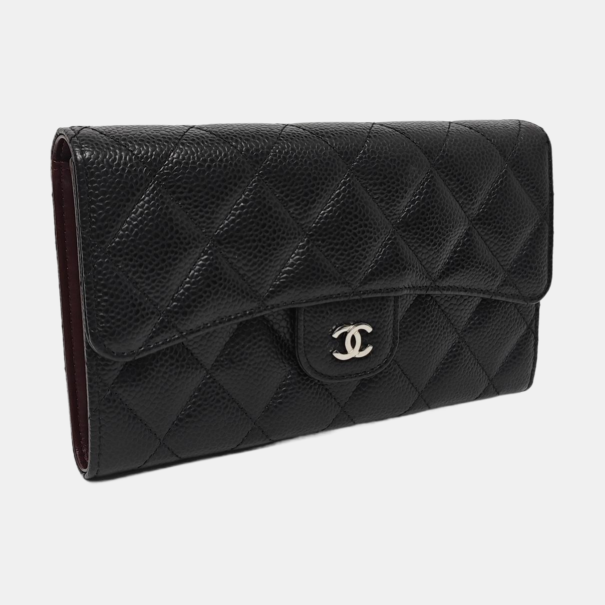 Authenticated pre-owned  CLASSIC FLAP Quilted Grained Calfskin Black - Shoulder Bag at Looply