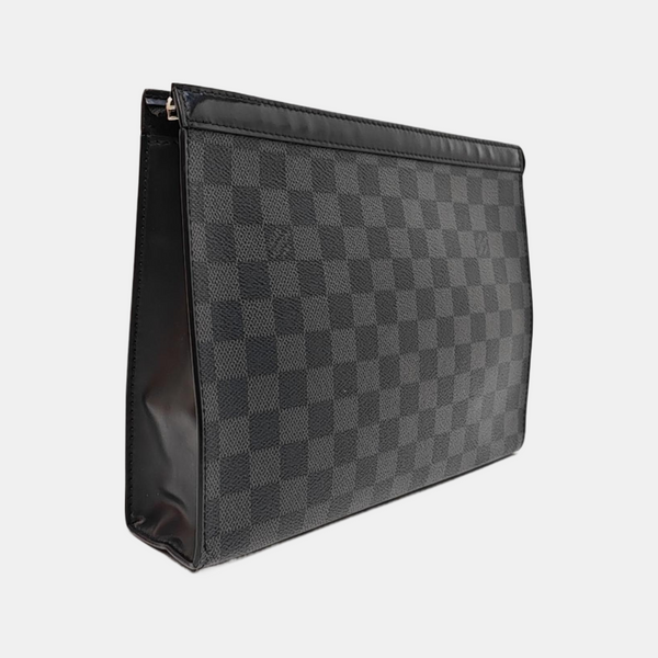 Pochette Voyag MM Damier Graphite Coated Canvas Gray