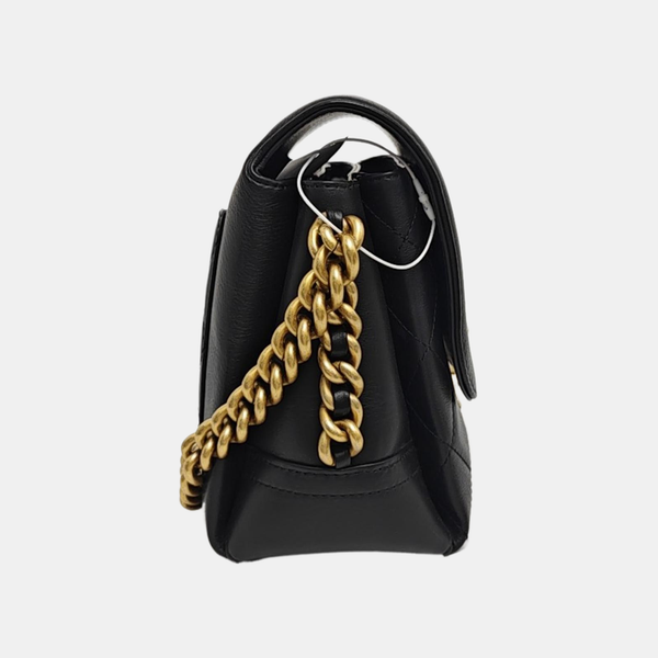 Quilted Calfskin Shoulder Bag Black