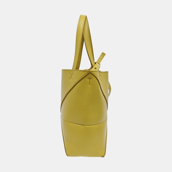 Puzzle Fold Mini Quilted Calfskin Yellow